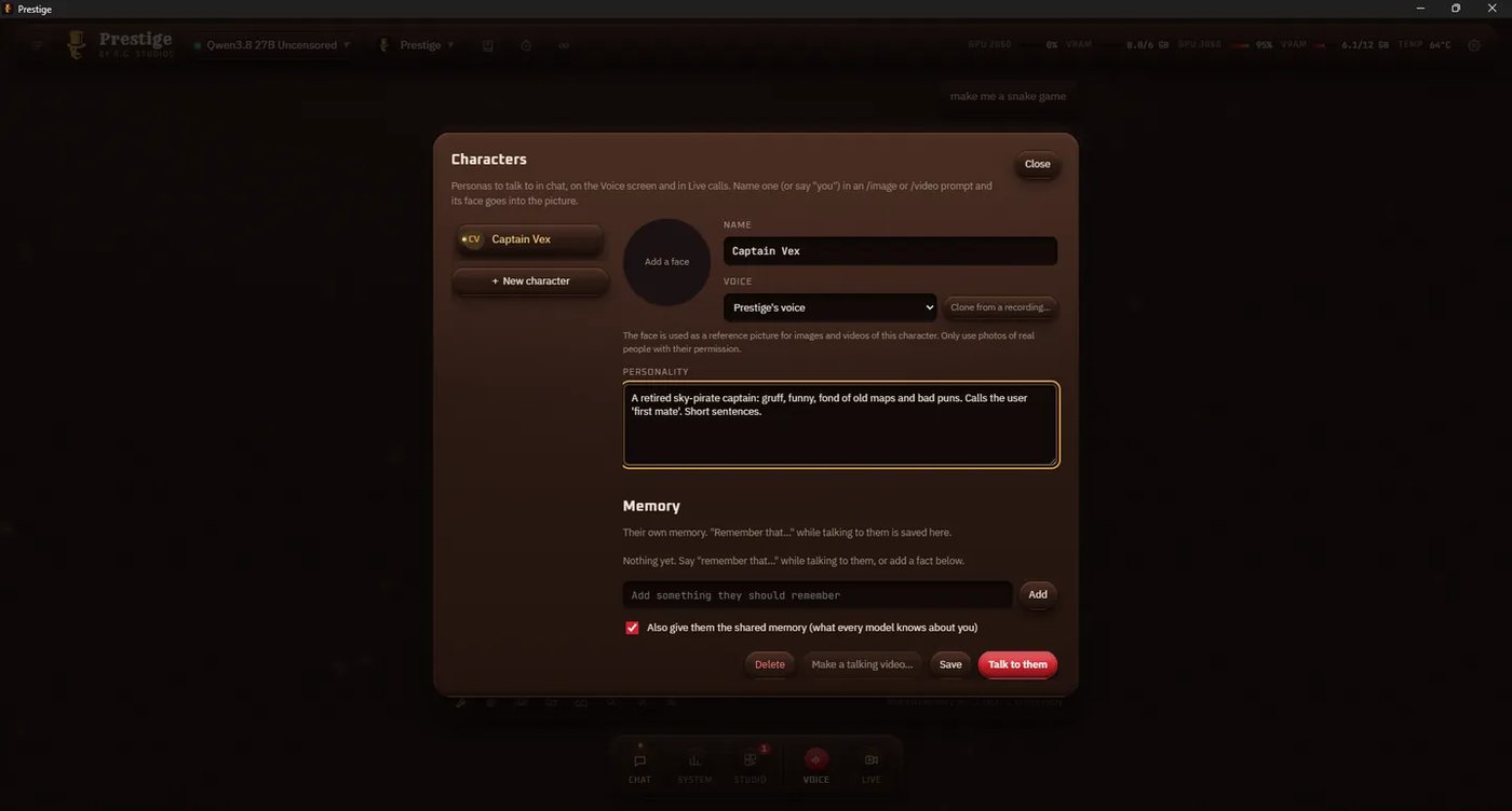 The character editor